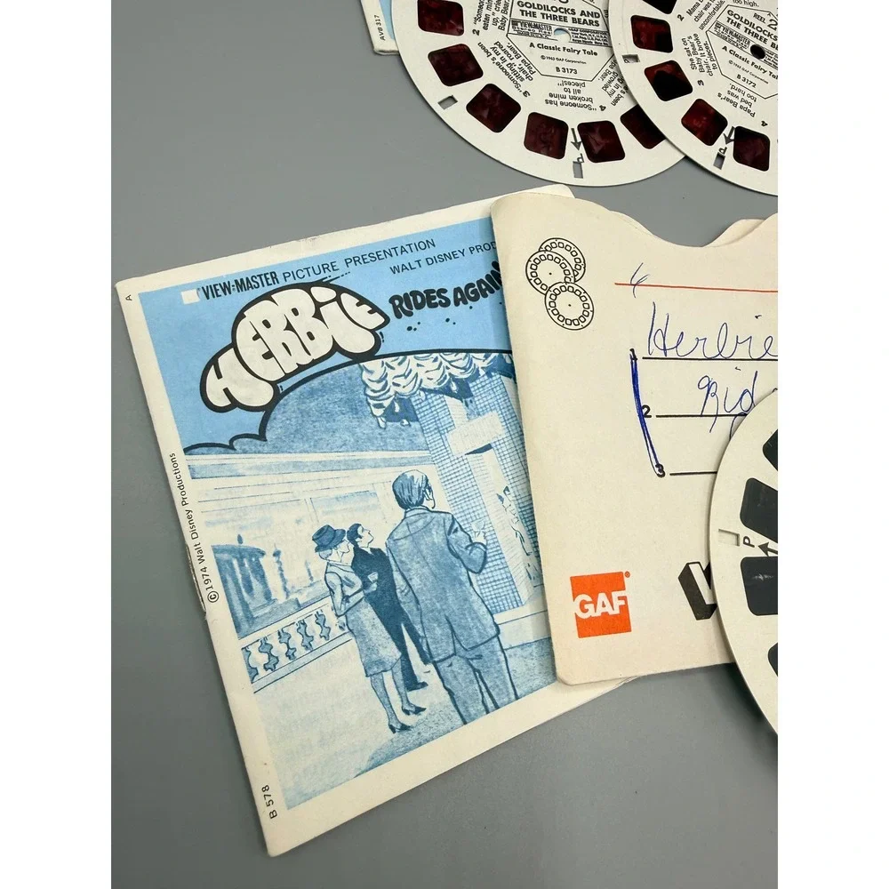 Vintage GAF View-Master Reels Booklets Rudolph Herbie Goldilocks Drummer Boy Lot